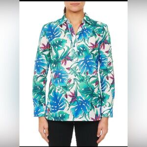 Robert Graham Shirt Women's Birds of Paradise Colorful Size XL